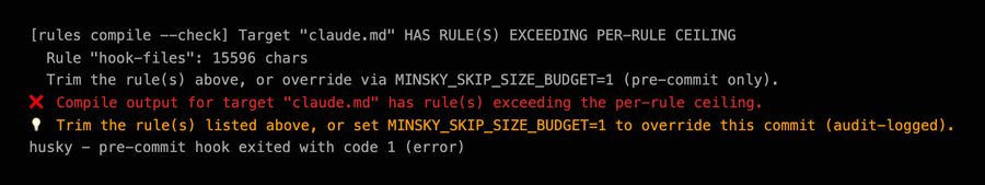Pre-commit hook denying a per-rule-ceiling breach (mt#2913)